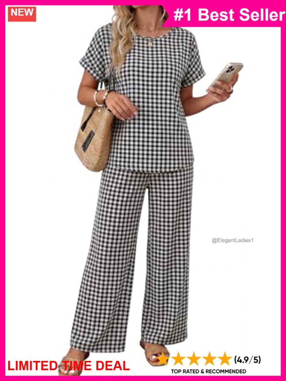Women's 2 Piece Lounge Set Lightweight Polyester Pleated Texture Short Sleeve